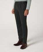 Slim Stretch Travel Check Tailored Pant, Dark Green, hi-res